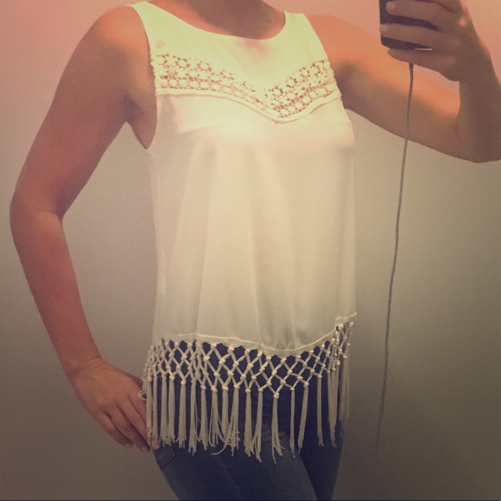 White open back tank